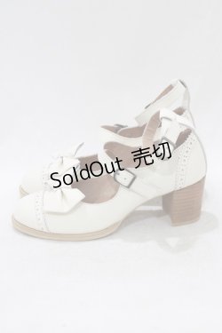 画像2: Jane Marple / トゥリボンのWストラップシューズ M オフホワイト H-26-03-07-080-JM-SH-KB-ZH