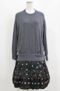 Jane Marple Dans Le Salon / Knit&Playing cards collaborationドレス M ミックスグレー×ブラック H-26-03-07-010-JM-OP-KB-ZH