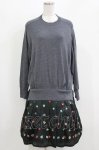 画像1: Jane Marple Dans Le Salon / Knit&Playing cards collaborationドレス M ミックスグレー×ブラック H-26-03-07-010-JM-OP-KB-ZH (1)