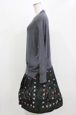 画像2: Jane Marple Dans Le Salon / Knit&Playing cards collaborationドレス M ミックスグレー×ブラック H-26-03-07-010-JM-OP-KB-ZH