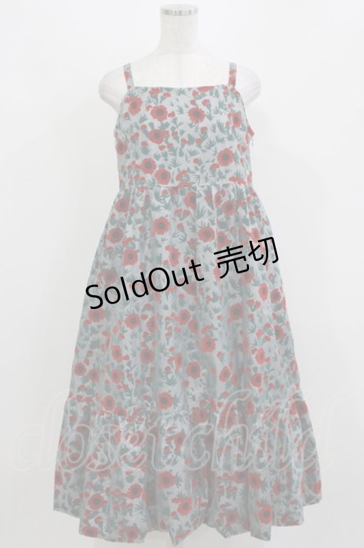 画像1: Jane Marple Dans Le Salon / Winter daisy strap dress  グレー H-26-03-07-012-JM-OP-KB-ZH (1)