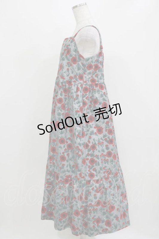 画像2: Jane Marple Dans Le Salon / Winter daisy strap dress  グレー H-26-03-07-012-JM-OP-KB-ZH (2)