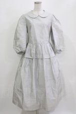 画像1: Jane Marple / クラッシュタフタ ラウンドカラードレス M シルバーグレー H-26-03-07-014-JM-OP-KB-ZH (1)