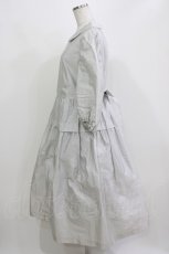 画像2: Jane Marple / クラッシュタフタ ラウンドカラードレス M シルバーグレー H-26-03-07-014-JM-OP-KB-ZH (2)