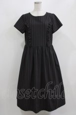 画像1: Jane Marple / British stripeタブリエドレス M チャコールグレー H-26-03-07-015-JM-OP-AK-ZH (1)