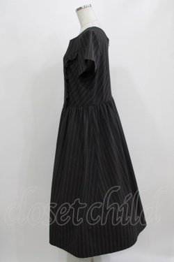 画像2: Jane Marple / British stripeタブリエドレス M チャコールグレー H-26-03-07-015-JM-OP-AK-ZH