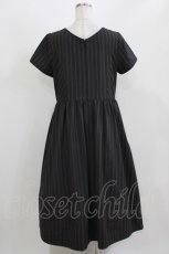 画像3: Jane Marple / British stripeタブリエドレス M チャコールグレー H-26-03-07-015-JM-OP-AK-ZH (3)