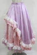 Qutie Frash / レースロングスカート  ピンク×ラベンダー H-26-03-07-020-QU-SK-KB-ZH