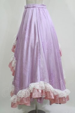 画像2: Qutie Frash / レースロングスカート  ピンク×ラベンダー H-26-03-07-020-QU-SK-KB-ZH