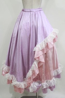 画像3: Qutie Frash / レースロングスカート  ピンク×ラベンダー H-26-03-07-020-QU-SK-KB-ZH