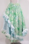 画像1: Qutie Frash / 和柄ロングスカート  ミントグリーン H-26-03-07-021-QU-SK-KB-ZH (1)
