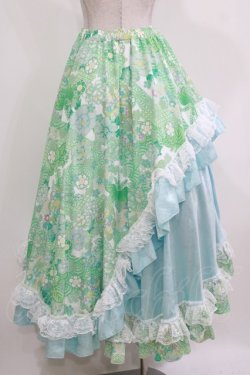 画像3: Qutie Frash / 和柄ロングスカート  ミントグリーン H-26-03-07-021-QU-SK-KB-ZH