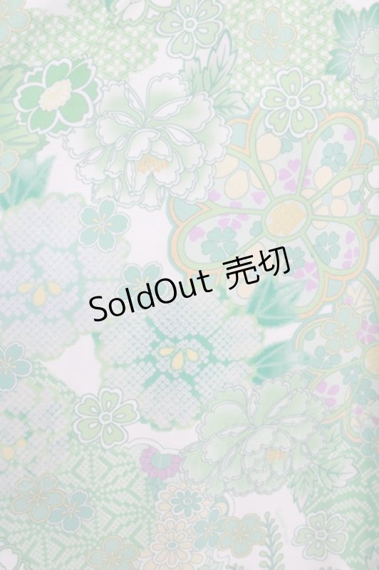 画像4: Qutie Frash / 和柄ロングスカート  ミントグリーン H-26-03-07-021-QU-SK-KB-ZH (4)