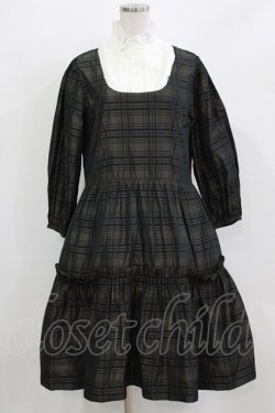 画像1: Jane Marple / Memory Shadow Checkレイヤードドレス  ブラックチェック H-26-03-07-024-JM-OP-KB-ZH