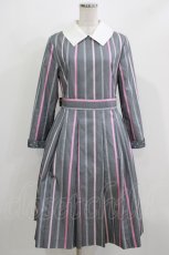 画像1: Jane Marple / Ribbon stripe jacquardのパブリックドレス  グレー H-26-03-07-025-JM-OP-KB-ZH (1)