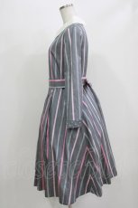 画像2: Jane Marple / Ribbon stripe jacquardのパブリックドレス  グレー H-26-03-07-025-JM-OP-KB-ZH (2)
