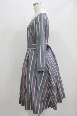 画像2: Jane Marple / Ribbon stripe jacquardのパブリックドレス  グレー H-26-03-07-025-JM-OP-KB-ZH