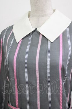 画像4: Jane Marple / Ribbon stripe jacquardのパブリックドレス  グレー H-26-03-07-025-JM-OP-KB-ZH