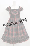 BABY,THE STARS SHINE BRIGHT / タータンチェックカチューシャ&リボンミニ袖ジャンパースカートセット Free ブラック H-26-03-08-025-BA-OP-NS-ZH