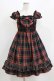 画像1: BABY,THE STARS SHINE BRIGHT / タータンチェックカチューシャ&リボンミニ袖ジャンパースカートセット Free ブラック H-26-03-08-025-BA-OP-NS-ZH (1)