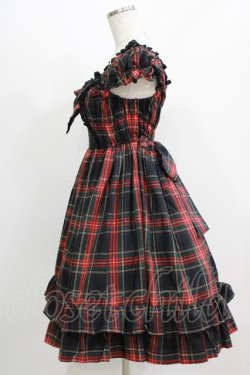 画像2: BABY,THE STARS SHINE BRIGHT / タータンチェックカチューシャ&リボンミニ袖ジャンパースカートセット Free ブラック H-26-03-08-025-BA-OP-NS-ZH