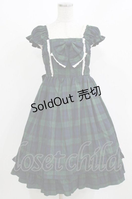 画像1: BABY,THE STARS SHINE BRIGHT / タータンチェックミニ袖ジャンパースカート&カチューシャセット Free ネイビー H-26-03-08-027-BA-OP-NS-ZH (1)