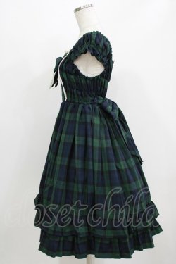 画像2: BABY,THE STARS SHINE BRIGHT / タータンチェックミニ袖ジャンパースカート&カチューシャセット Free ネイビー H-26-03-08-027-BA-OP-NS-ZH