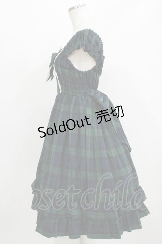 画像2: BABY,THE STARS SHINE BRIGHT / タータンチェックミニ袖ジャンパースカート&カチューシャセット Free ネイビー H-26-03-08-027-BA-OP-NS-ZH (2)