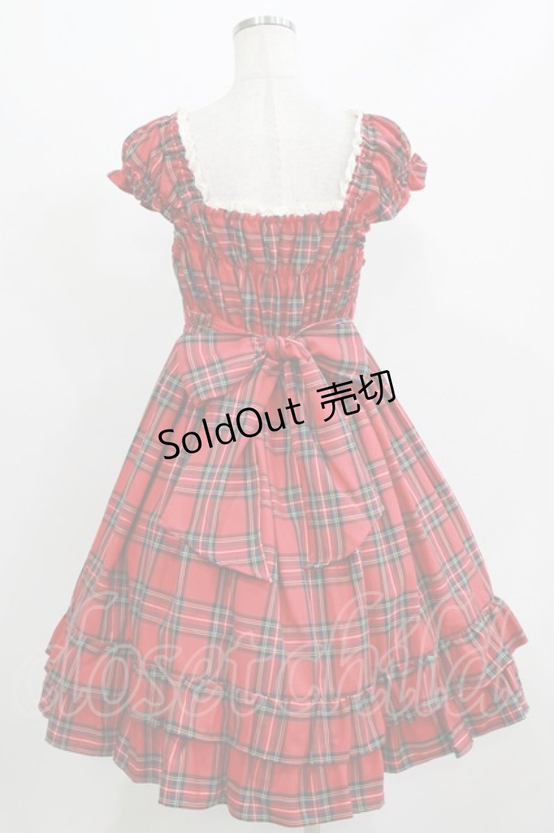 画像3: BABY,THE STARS SHINE BRIGHT / タータンチェックミニ袖ジャンパースカート&カチューシャセット Free エンジ H-26-03-08-028-BA-OP-NS-ZH (3)