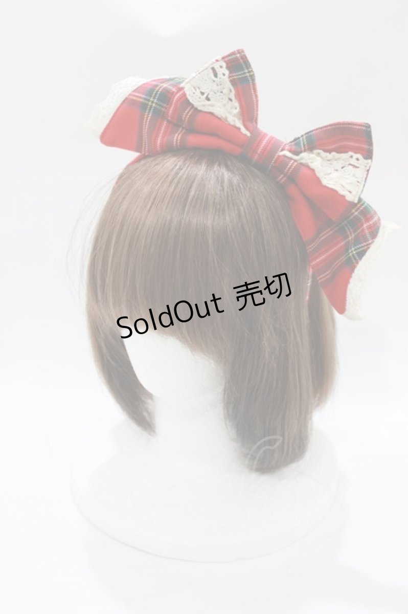 画像4: BABY,THE STARS SHINE BRIGHT / タータンチェックミニ袖ジャンパースカート&カチューシャセット Free エンジ H-26-03-08-028-BA-OP-NS-ZH (4)