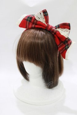 画像4: BABY,THE STARS SHINE BRIGHT / タータンチェックミニ袖ジャンパースカート&カチューシャセット Free エンジ H-26-03-08-028-BA-OP-NS-ZH