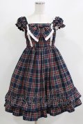 BABY,THE STARS SHINE BRIGHT / タータンチェックカチューシャ&リボンミニ袖ジャンパースカートセット Free ネイビー H-26-03-08-029-BA-OP-NS-ZH
