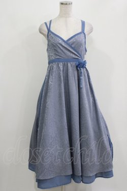 画像1: Amavel / チャイナキャミカシュクールロングワンピース Free ブルー H-26-03-08-038-CA-OP-NS-ZH