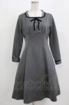 画像1: Fi.n.t / ハイウエスト切替ベロアリボン使いワンピース Free GRAY H-26-03-08-045-CA-OP-NS-ZH (1)
