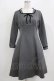 画像1: Fi.n.t / ハイウエスト切替ベロアリボン使いワンピース Free GRAY H-26-03-08-045-CA-OP-NS-ZH (1)
