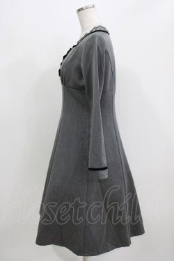 画像2: Fi.n.t / ハイウエスト切替ベロアリボン使いワンピース Free GRAY H-26-03-08-045-CA-OP-NS-ZH