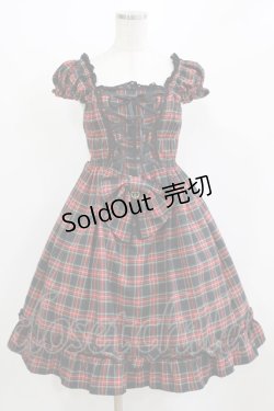 画像1: BABY,THE STARS SHINE BRIGHT / タータンチェックミニ袖ジャンパースカート Free ブラック H-26-03-08-007-BA-OP-NS-ZH