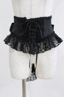 画像1: Enchantlic Enchantilly / ローズレースリボンコルセット Free ブラック H-26-03-08-059-LO-SK-NS-ZH
