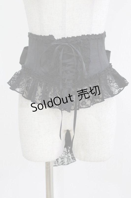 画像1: Enchantlic Enchantilly / ローズレースリボンコルセット Free ブラック H-26-03-08-059-LO-SK-NS-ZH (1)