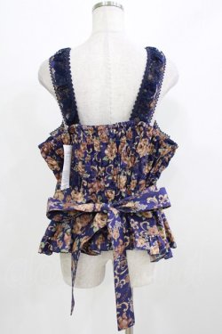 画像3: metamorphose / 【プラスサイズ】ゴブラン風くまちゃんフリルビスチェ プラスサイズ ネイビー H-26-03-08-061-ME-JA-NS-ZH