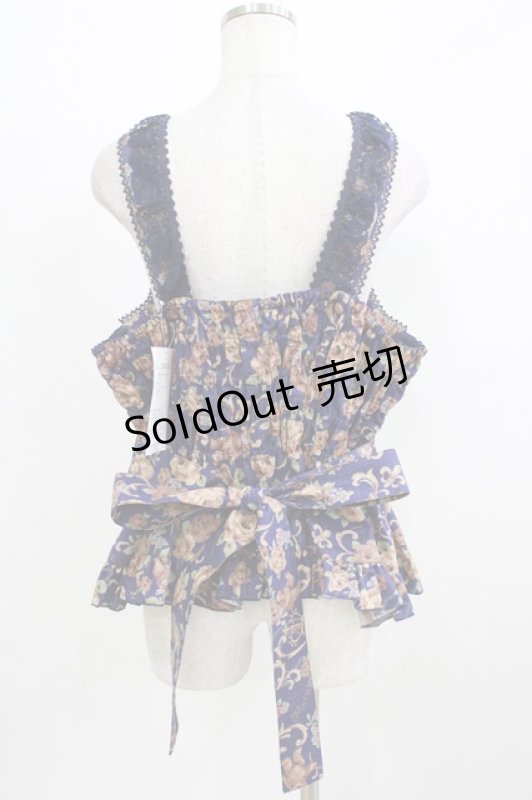 画像3: metamorphose / 【プラスサイズ】ゴブラン風くまちゃんフリルビスチェ プラスサイズ ネイビー H-26-03-08-061-ME-JA-NS-ZH (3)