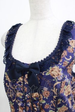 画像4: metamorphose / 【プラスサイズ】ゴブラン風くまちゃんフリルビスチェ プラスサイズ ネイビー H-26-03-08-061-ME-JA-NS-ZH