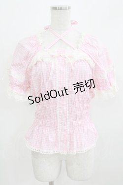画像1: BABY,THE STARS SHINE BRIGHT / ギンガムチェックウエストシャーリングブラウス Free ピンク H-26-03-08-066-BA-BL-NS-ZH