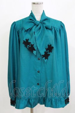 画像1: Enchantlic Enchantilly / ノーブルリボンタイブラウス Free ブルーグリーン H-26-03-08-069-LO-BL-NS-ZH