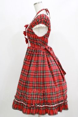 画像2: BABY,THE STARS SHINE BRIGHT / タータンチェックリボンミニ袖ジャンパースカート Free エンジ H-26-03-08-008-BA-OP-NS-ZH