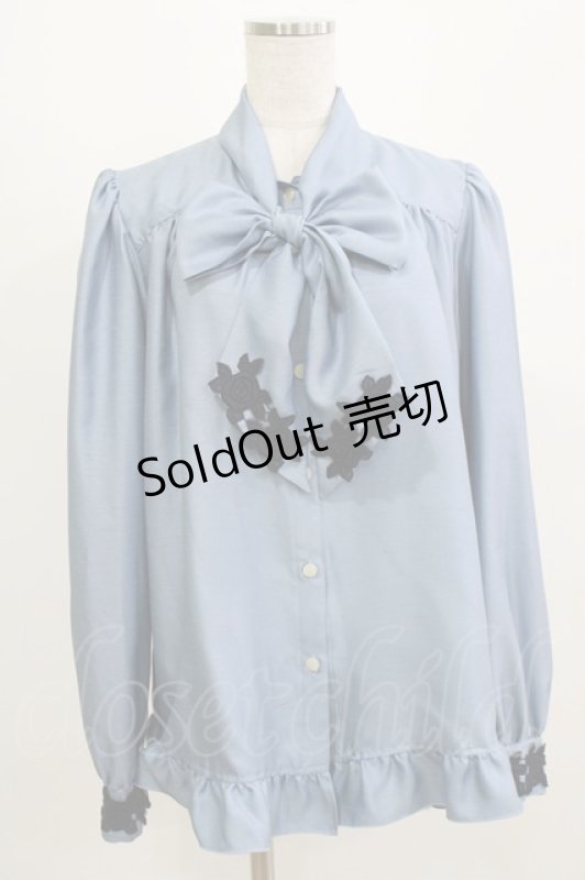 画像1: Enchantlic Enchantilly / ノーブルリボンタイブラウス Free ブルー H-26-03-08-071-LO-BL-NS-ZH (1)