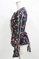 画像2: metamorphose / Fluffy Cherry スクエアあきフリルブラウス(長袖) サイズ1 ネイビー H-26-03-08-072-ME-BL-NS-ZH (2)