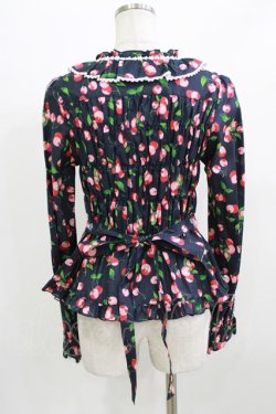 画像3: metamorphose / Fluffy Cherry スクエアあきフリルブラウス(長袖) サイズ1 ネイビー H-26-03-08-072-ME-BL-NS-ZH