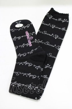 画像1: BABY,THE STARS SHINE BRIGHT / ロゴオーバーニーソックス  ブラック H-26-03-08-084-BA-ZA-NS-ZH