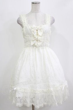 画像1: metamorphose / 総レースシャーリングジャンパースカート Free 白 H-26-03-08-010-ME-OP-NS-ZH